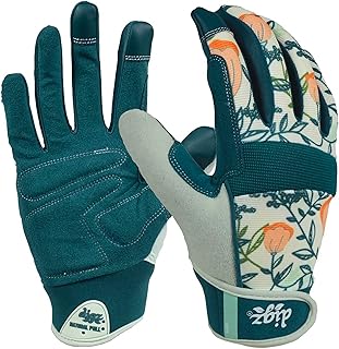 DIGZ 77862-23 High Performance Women's Gardening Work Touch Screen Compatible Fingertips Gloves, Large (Pack of 1), Coral ...