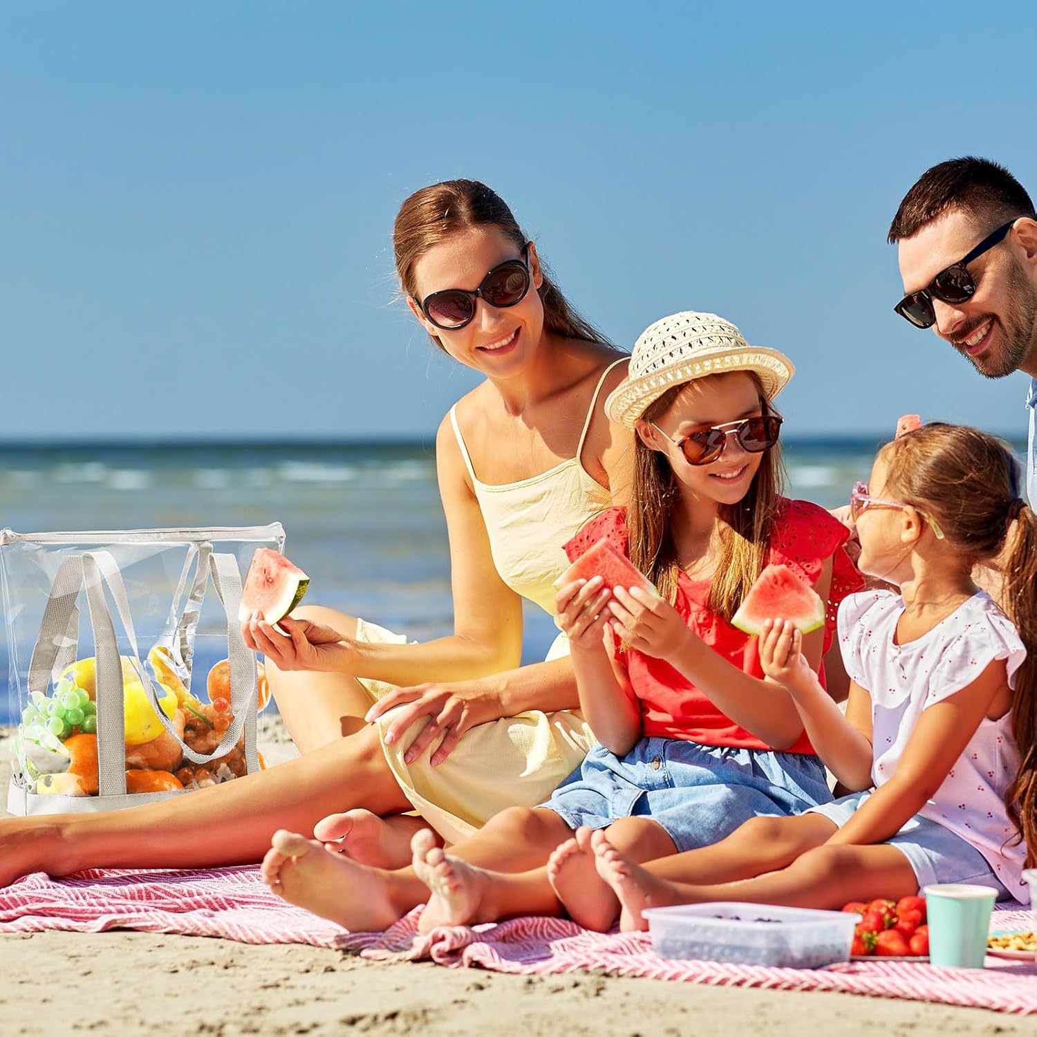 Silkfly Clear Tote Bags Bulk, PVC Shoulder Handbag, Security Approved See Through Bag with Zipper Closure for Work - Image 2