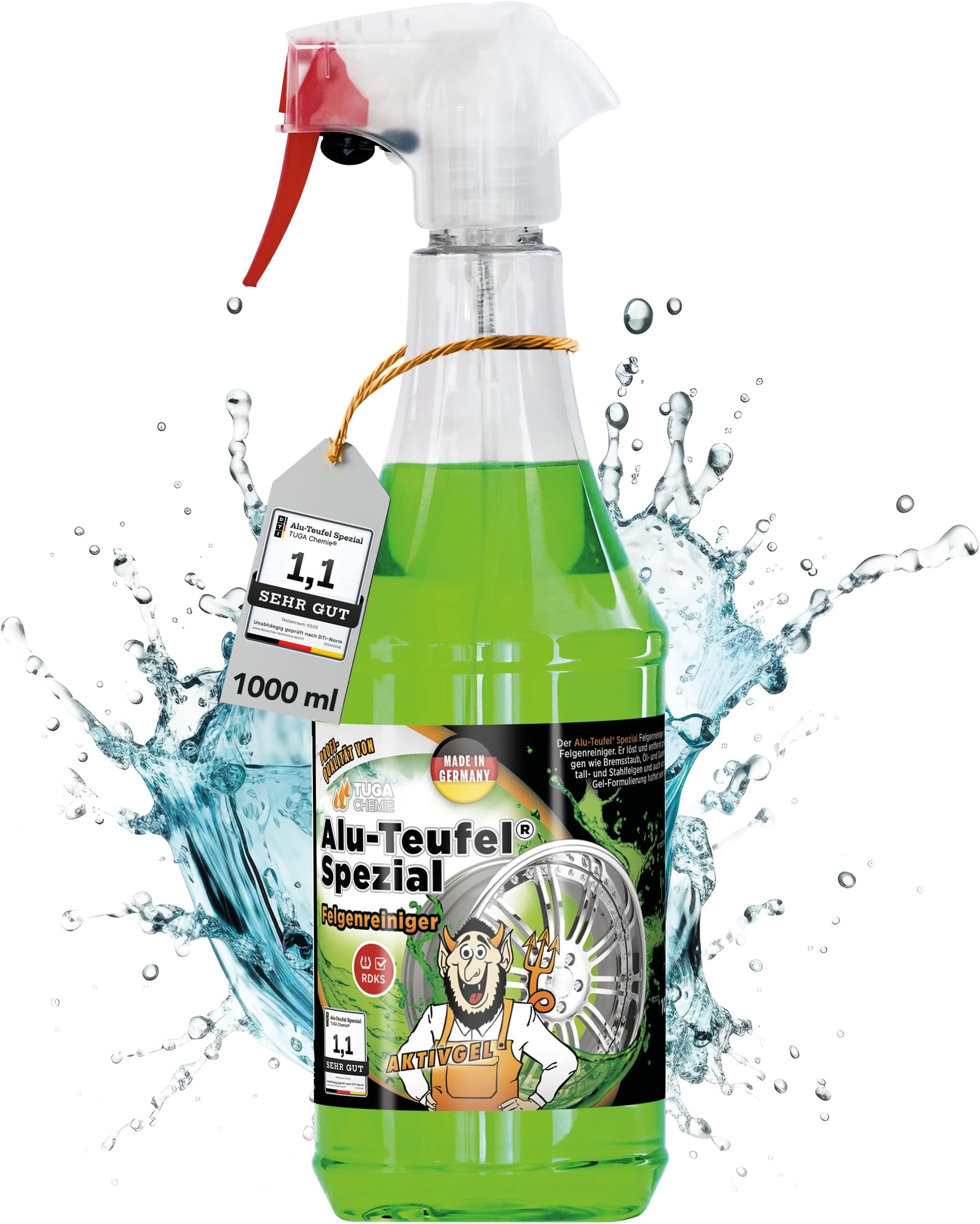 TUGA Chemie Alu-Teufel Special Wheel Rim Cleaner, pack of 1, 1000 ml Spray Bottle