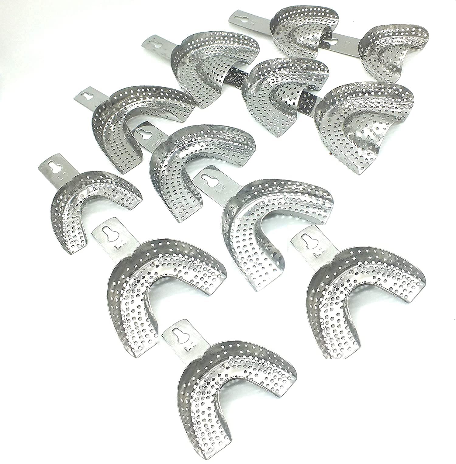 Forgesy Dental Impression Trays Perforated INDIAN SET OF 10 PCS (5 Pairs Upper and Lower)