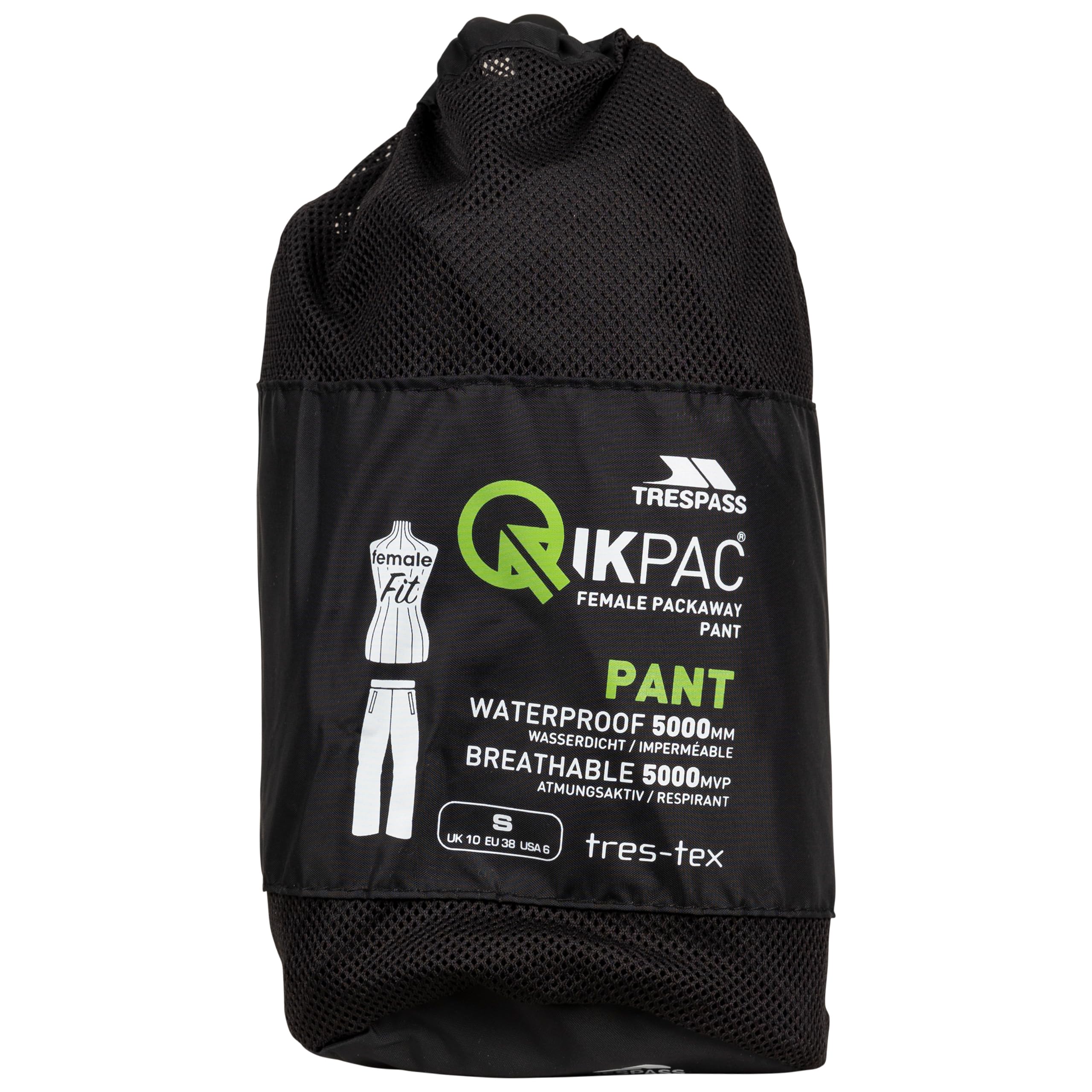 Trespass - Pantalones Impermeables Qikpac para Mujer