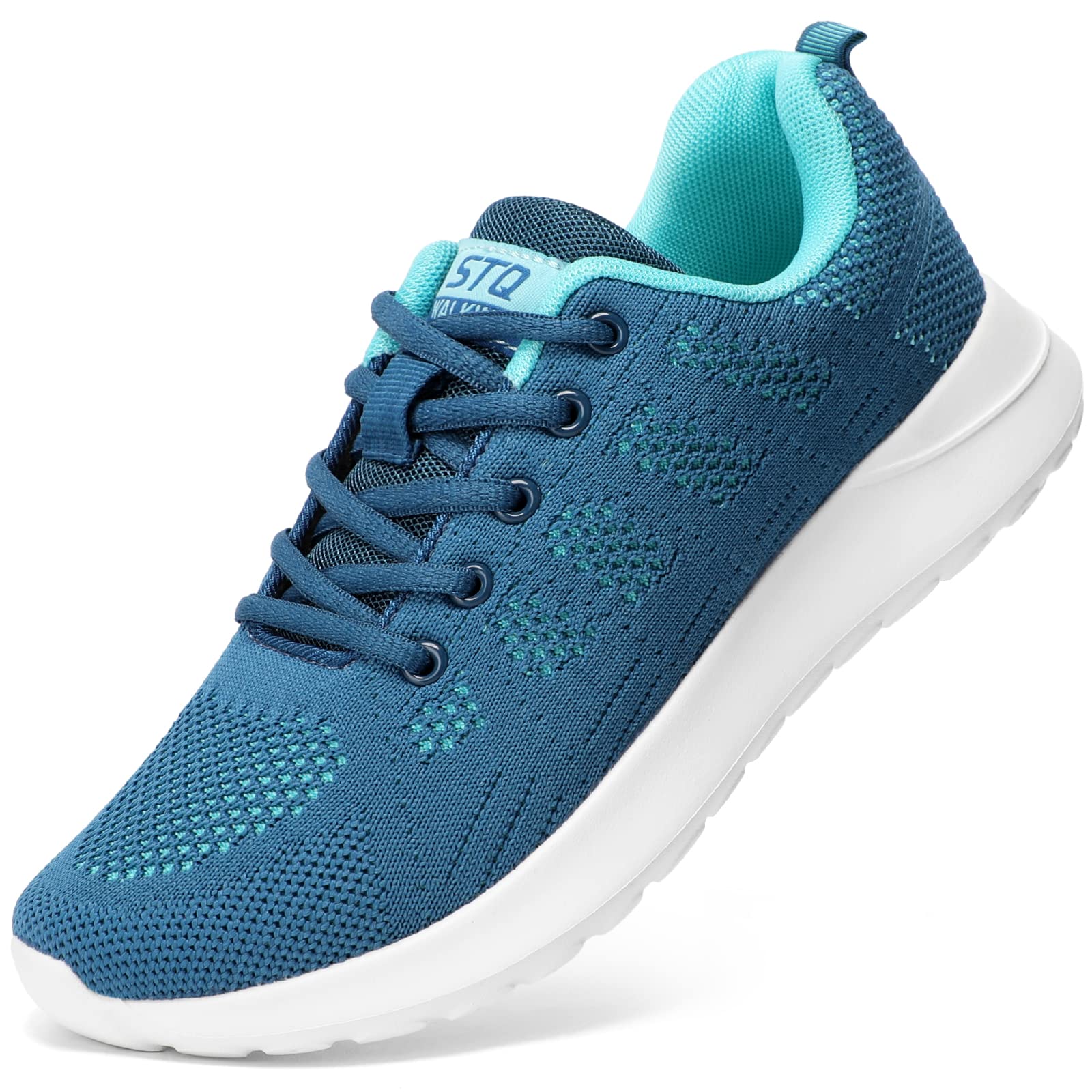 STQ Tennis Shoes Womens Lightweight Comfortable Lace up Walking Shoes Athletic Fashion Workout Gym Cross Training Sneakers