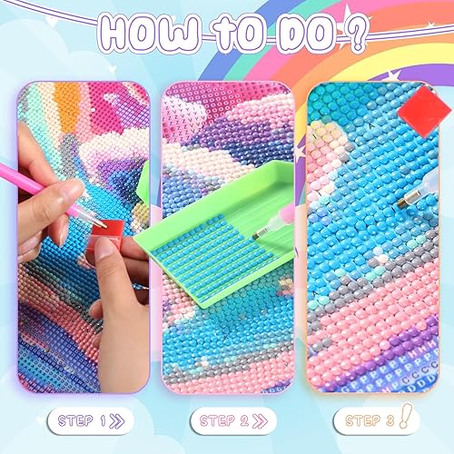 Miniatura 3 de Kit de pintura de diamantes 5D por números, tren de motor de vapor en vías de ferrocarril, arte para adultos, lienzo de taladro completo para