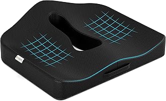 - Memory Foam Coccyx Plus Seat Cushion for Tailbone Pain | 2 Years Warranty | Sciatica, Back Pain Relief - Orthopedic Chair Cushions for Sitting for Office Chair & Wheelchair (Mesh Black)