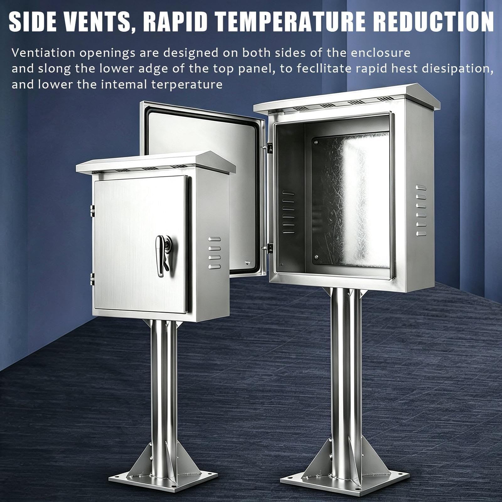 caja electrica exterior Caja De Conexiones Eléctricas De Metal, Gabinete Eléctrico Impermeable Para Fábrica/salas Eléctricas, Cofre Universal Para Gabinete Equipos(Column height 50cm,50x40x30 cm)