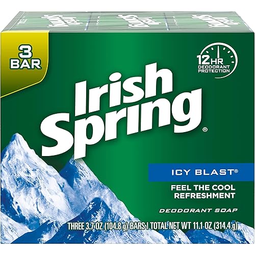 Irish Spring Bath Bar, Icy Blast 3.75 Oz, 12 Count 4pack of 3 Bar