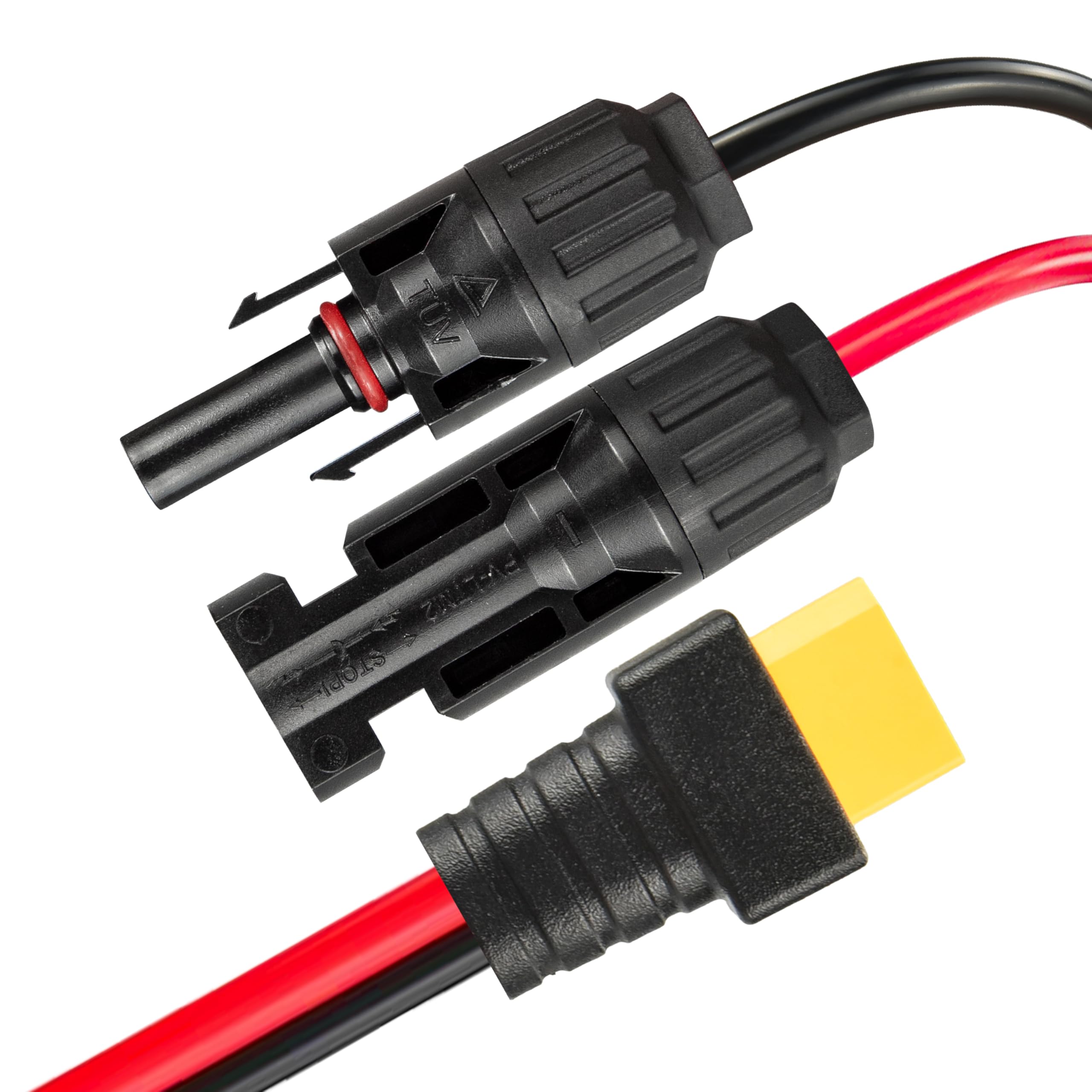 6FT 10AWG XT90 to MC4 Solar Cable, Solar Panel to XT90 Female Adapter Cord 600V 30A for Portable Power Station, RV, Camping, Battery Charging
