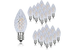 25-Pack C7 LED Christmas Lights: Waterproof, Shatterproof Outdoor Holiday Bulbs