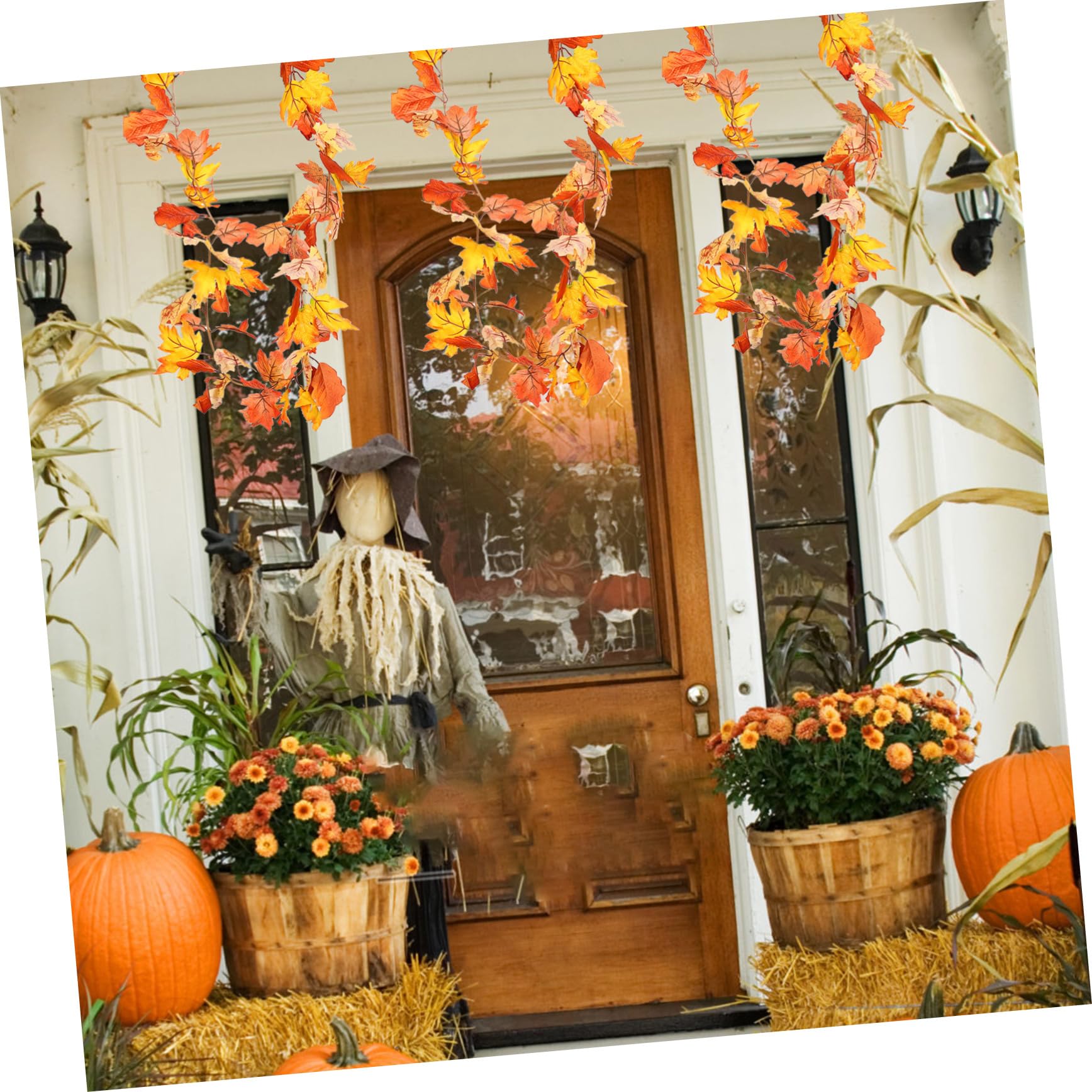 PRETYZOOM 3 Pezzi Decorazioni Di Foglie D'acero Di Halloween Ghirlanda Di Foglie D'acero Finte Simulazione Di o Decorazione Autunnale Artificiale Appeso Per La Casa