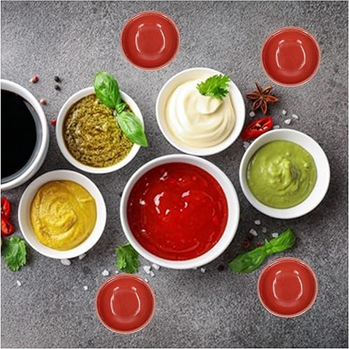 Miniatura 5 de Plato de cerámica para salsa de soja, cuencos pequeños, 3 pulgadas, juego de 4 (rojo pastel)