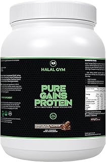 Pure Gains Protein Halal Gym | Chocolate | Halal Whey Protein | 22 Grams of Protein per 30 Gram Serving