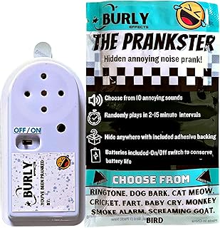 Hidden Noise Maker Gag Prank - 10 Different Sounds - Ringtone, Dog, Cat, Cricket, Fart, Baby Cry, Smoke Alarm, Monkey, Screaming Goat, Bird (1 Pack)