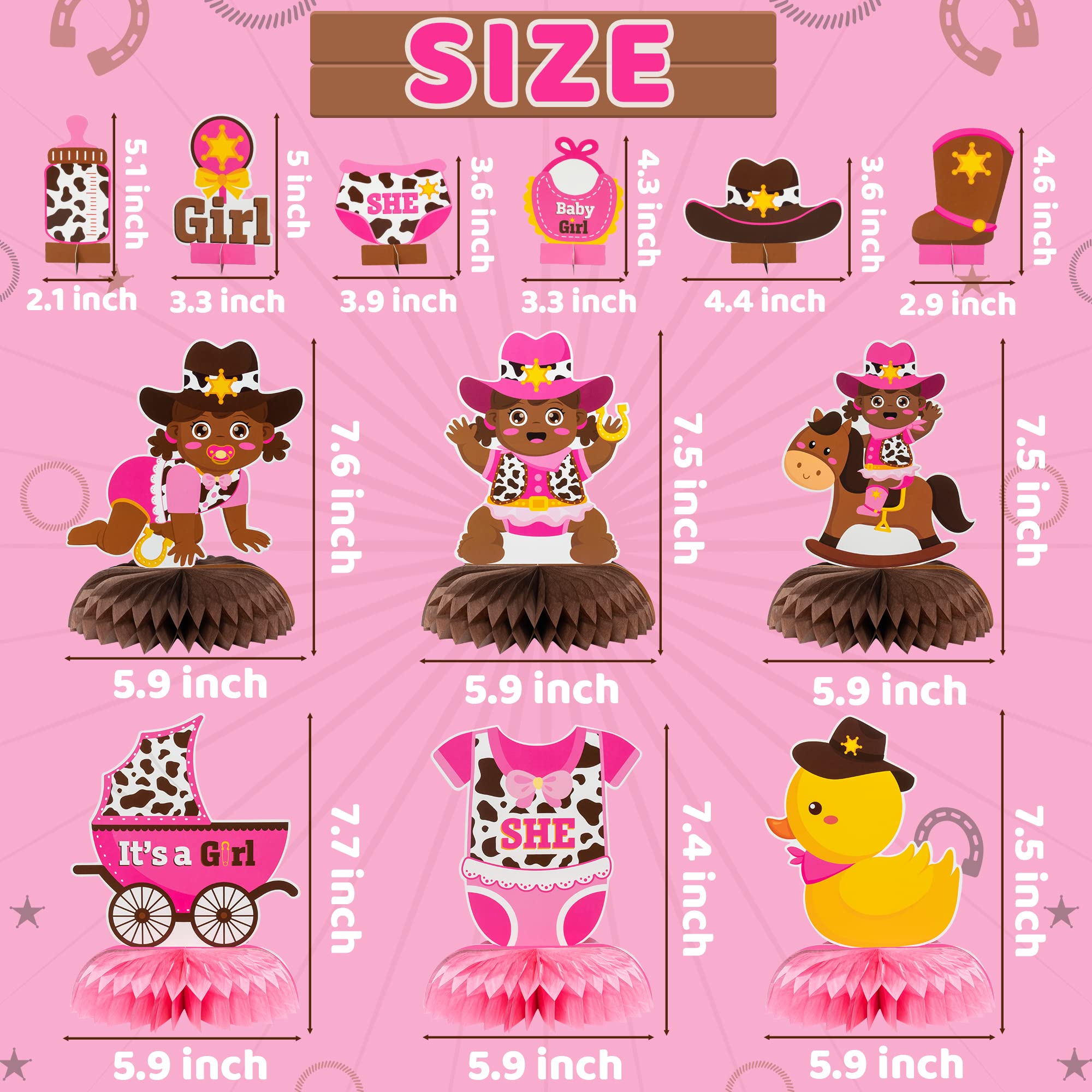 Snapklik.com : BXawi Western Cowgirl Honeycomb Table Centerpieces ...