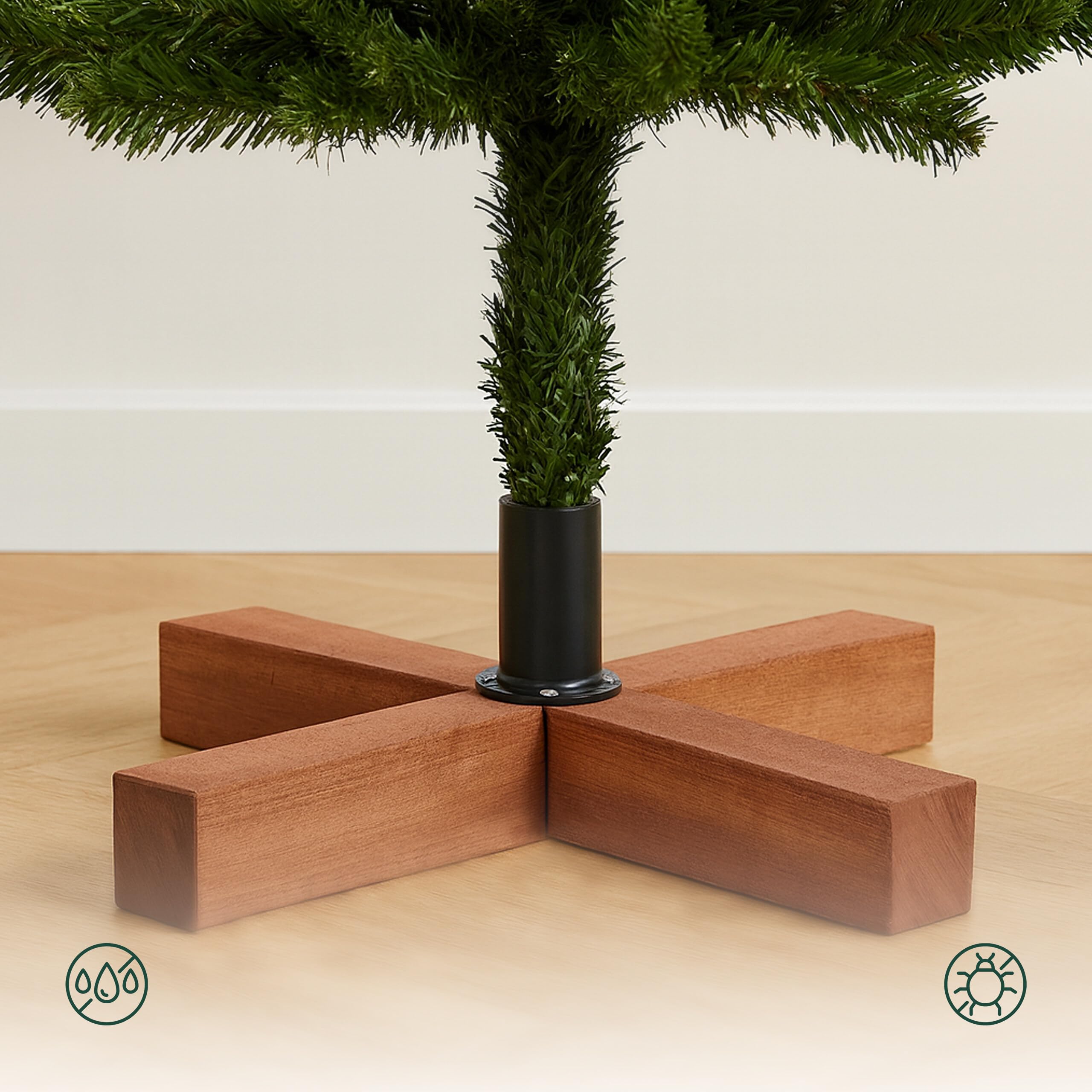 Arbre de Noël Artificiel Relaxdays, 180 cm, Aiguilles en PVC, Support en Bois, Sac de Rangement, Sapin Vert Naturel