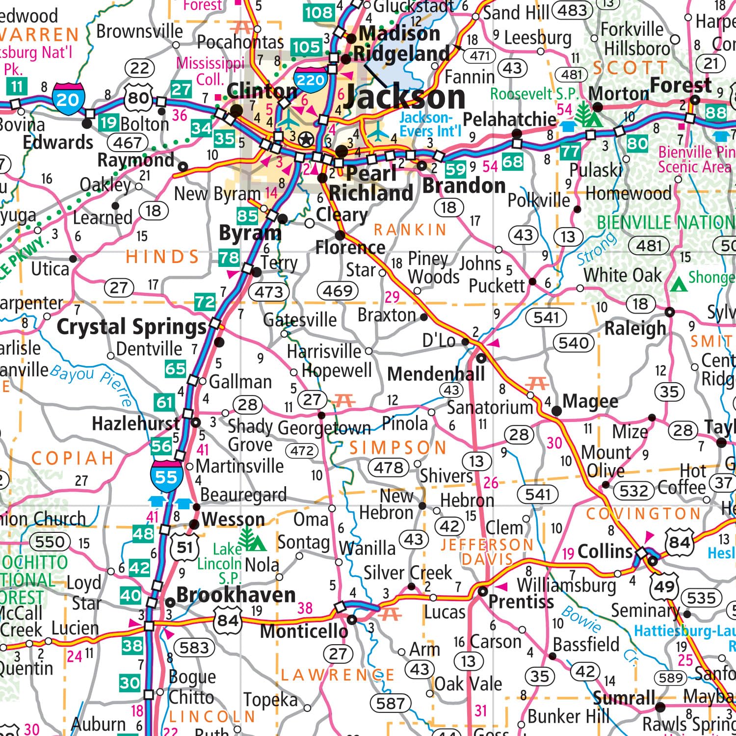 Rand McNally Easy to Fold: Mississippi State Laminated Map - Image 4