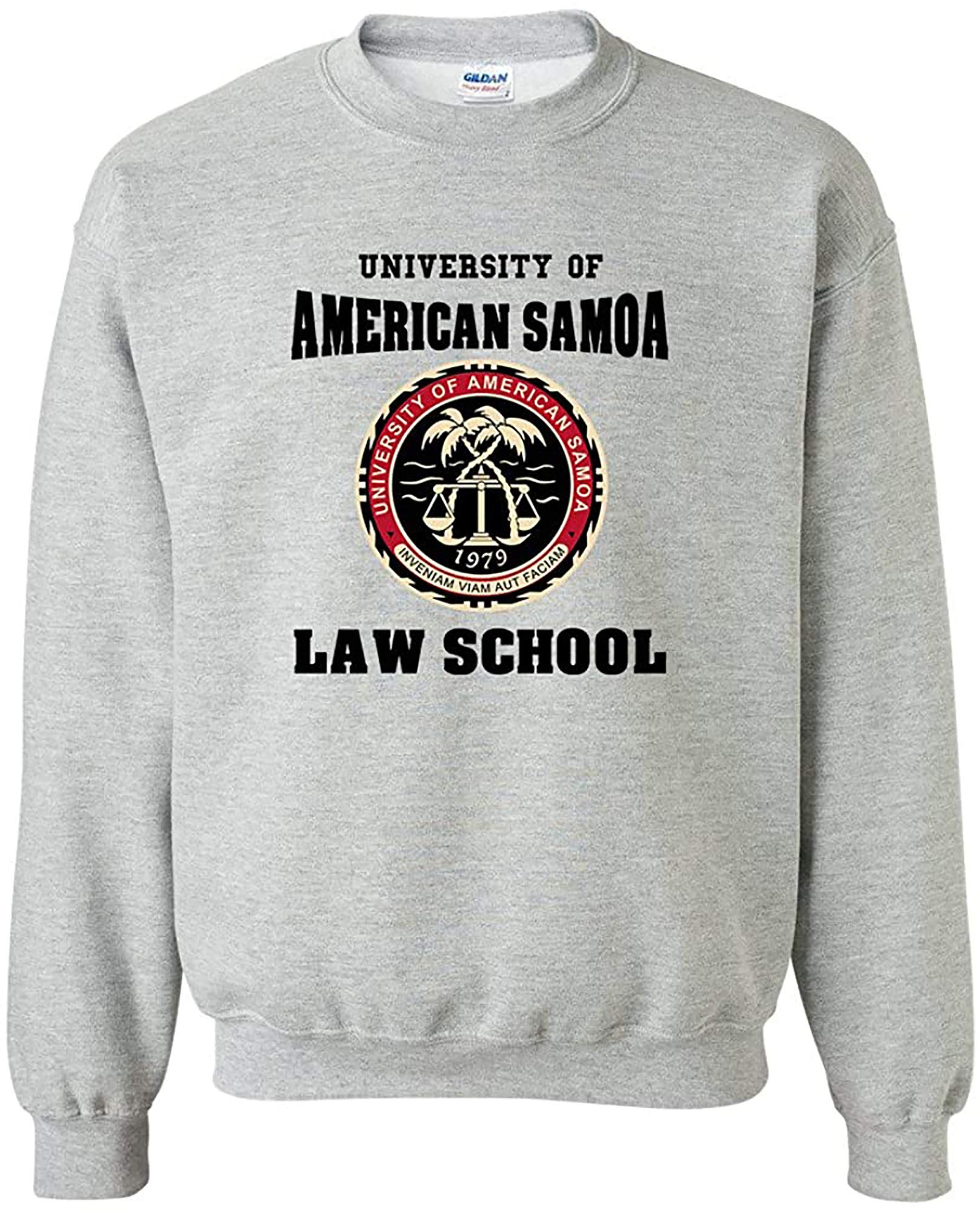 University of American Samoa Law School DT Novelty Crewneck Sweatshirt - Grey - XL
