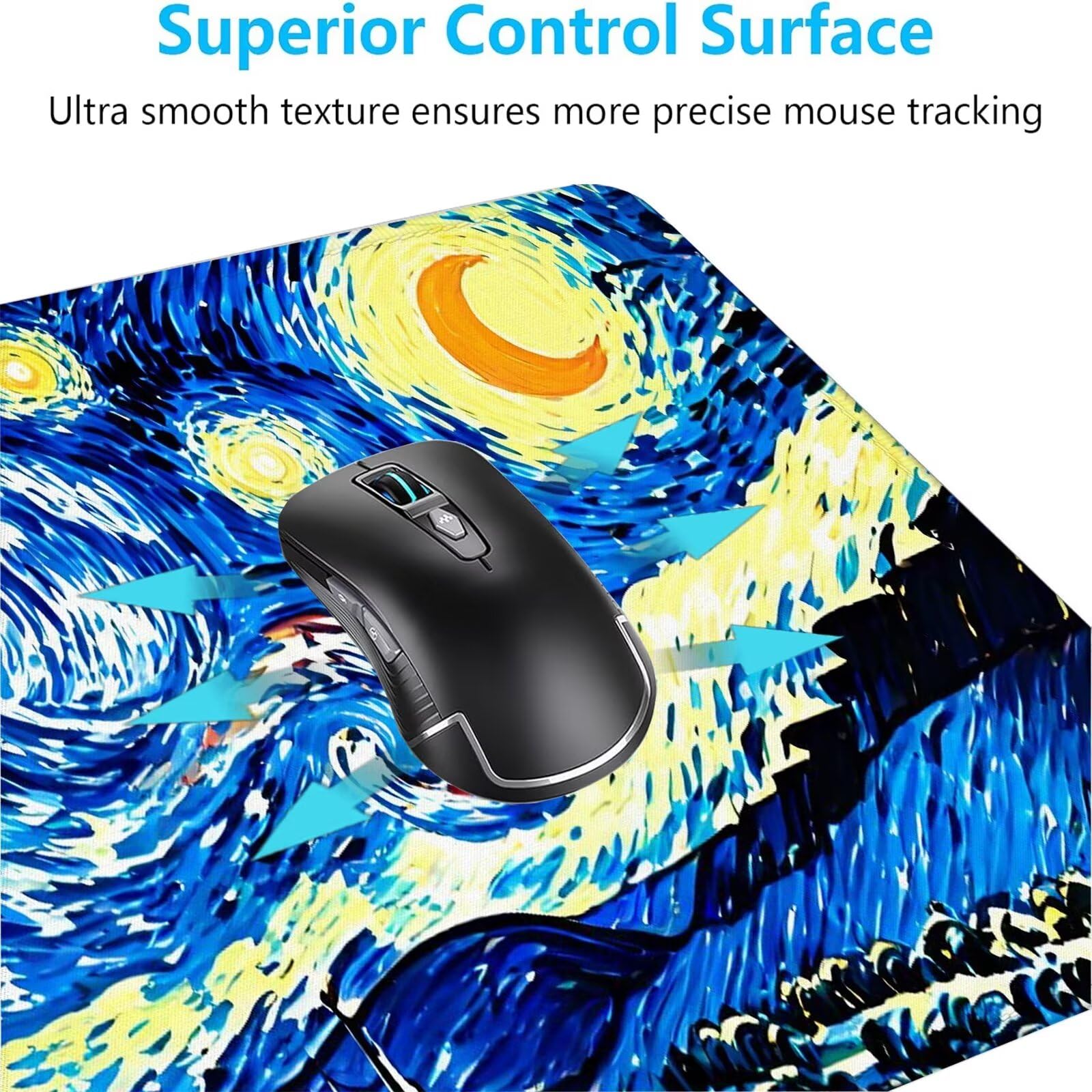 Notte stellata Tappetino Mouse Gaming,Tappetino Mouse XXL 1200 x 500 mm,Tappetino Mouse Paesaggio,Mouse Pad con Base Antiscivolo,Bordi Cuciti Mousepad,Tappetino Mouse Gaming di Alta Precisione S-814