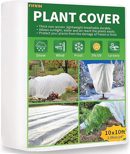 Miniatura 8 de Cubierta para plantas de 7 x 25 pies, protección contra congelación, 1.06 ozyd, cubiertas flotantes de invierno para jardín, cama elevada, manta de