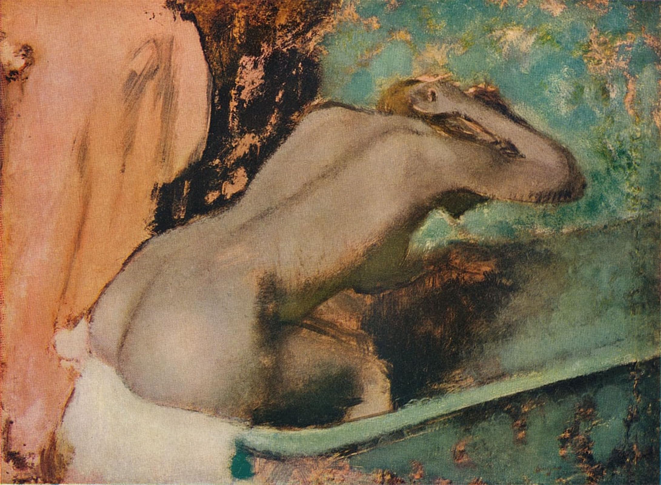 ARTXLXXBN Famous Prints Artwork Pictures Poster Painting Art Woman Sitting on the Edge of a Tub and Sepongeant the Neck by Edgar Degas Artwork Landscape Pictures for Home Decor 60x90cm