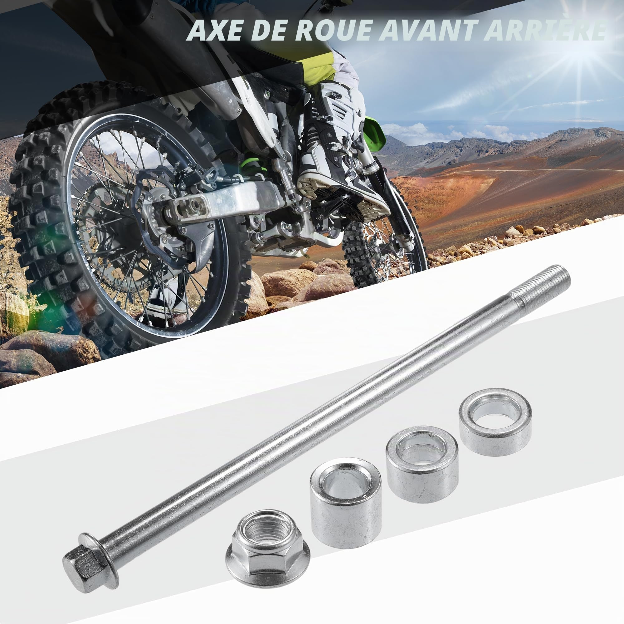 A ABSOPRO Essieu Avant/Arrière Pour Atv Avec Douille Et Boulon À Vis M12 De 220mm