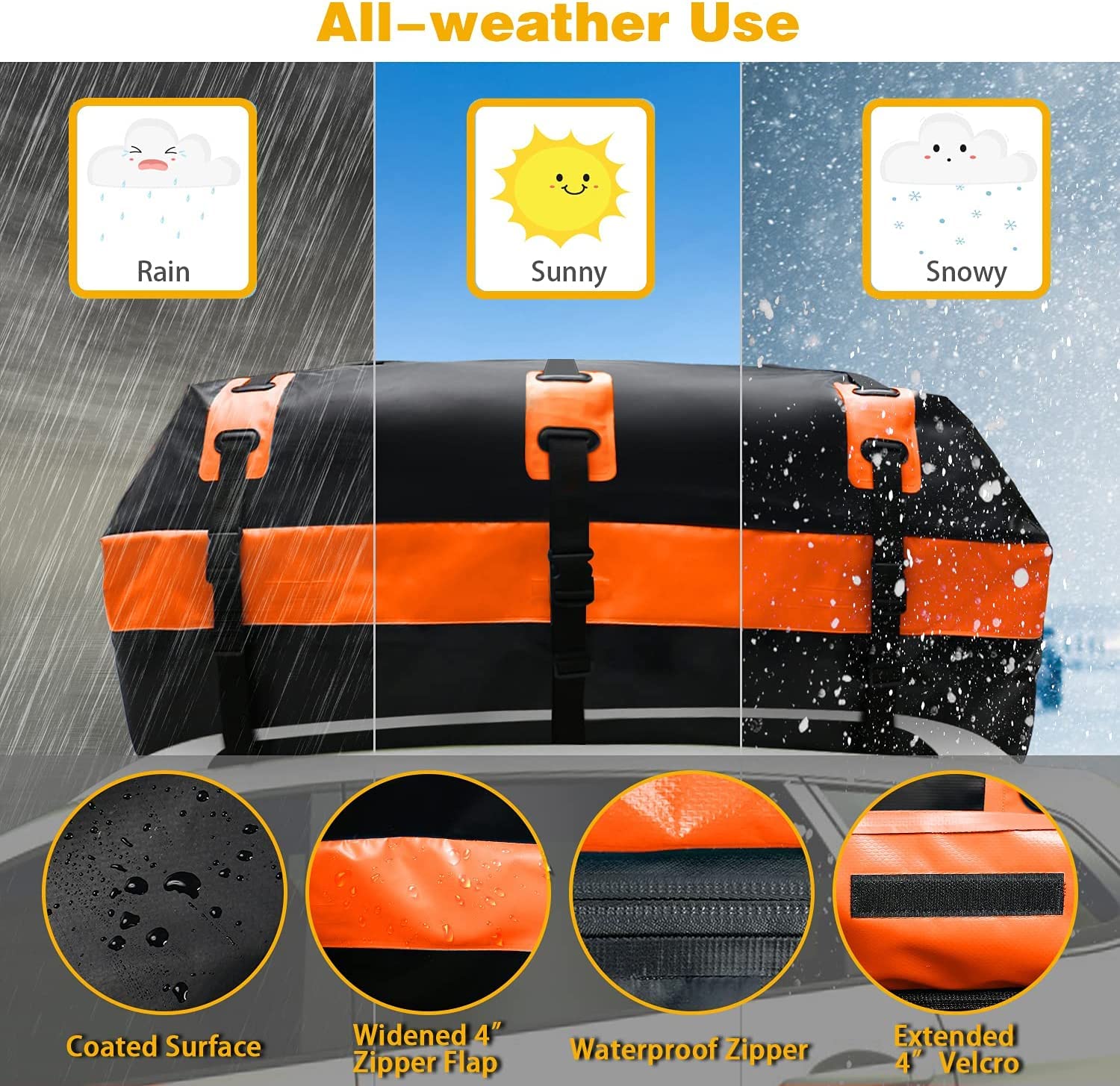 IBINGO Vehicle Cargo Carriers, Waterproof Rooftop Cargo Carrier Upgrade