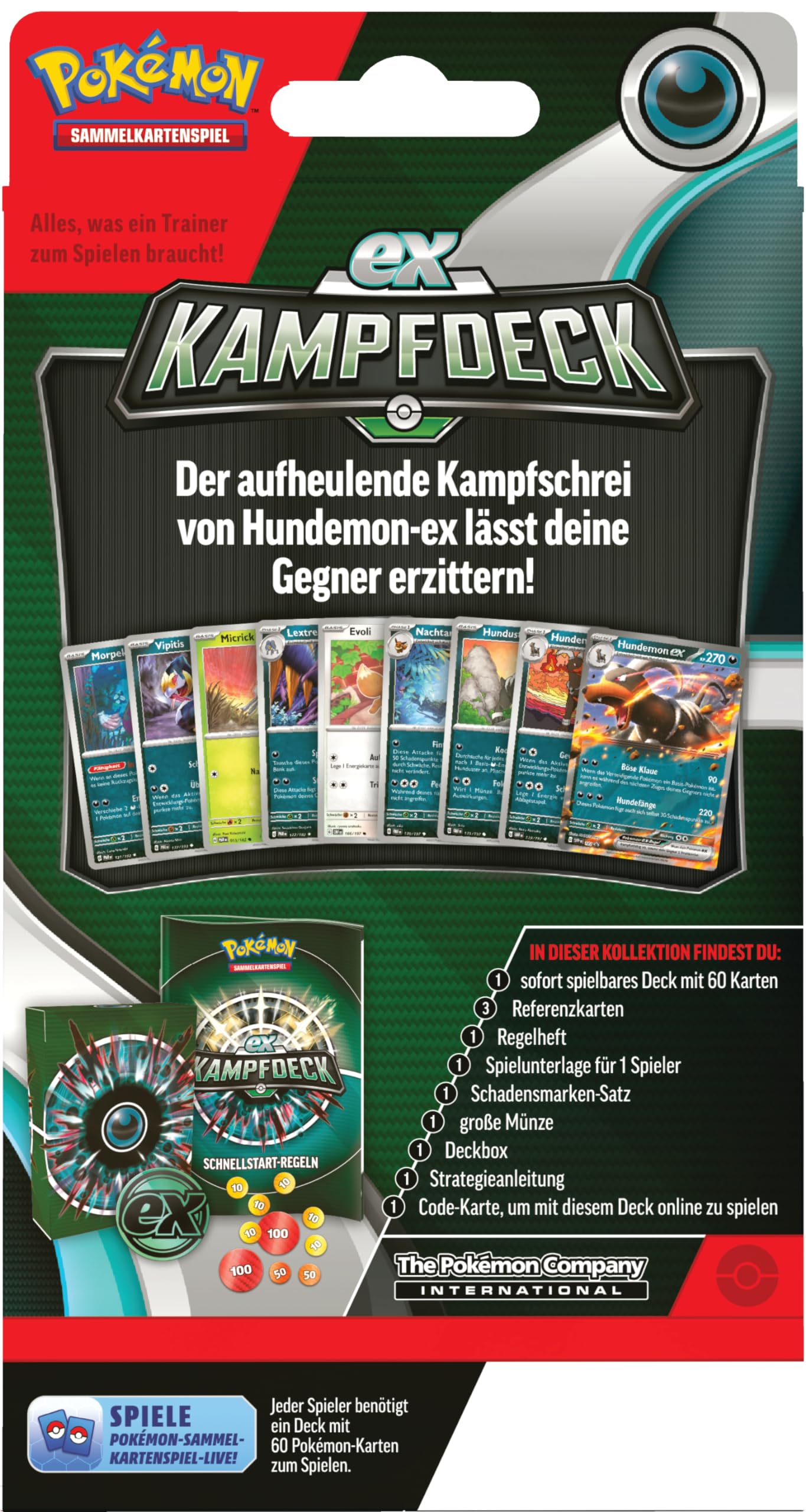 Pokémon-Sammelkartenspiel: Kampfdeck Hundemon-ex (sofort spielbares Deck mit 60 Karten)