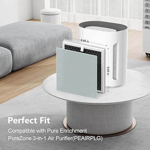 Miniatura 4 de Filtros de repuesto 3 en 1 para purificador de aire Pure Enrichment PureZone (PEAIRPLG), 4 filtros + 8 prefiltros