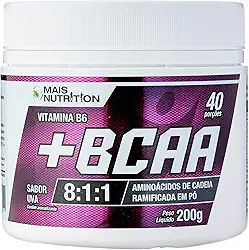 BCAA 8:1:1 200g Sabor Uva 200 gramas Mais Nutrition Aminoacido