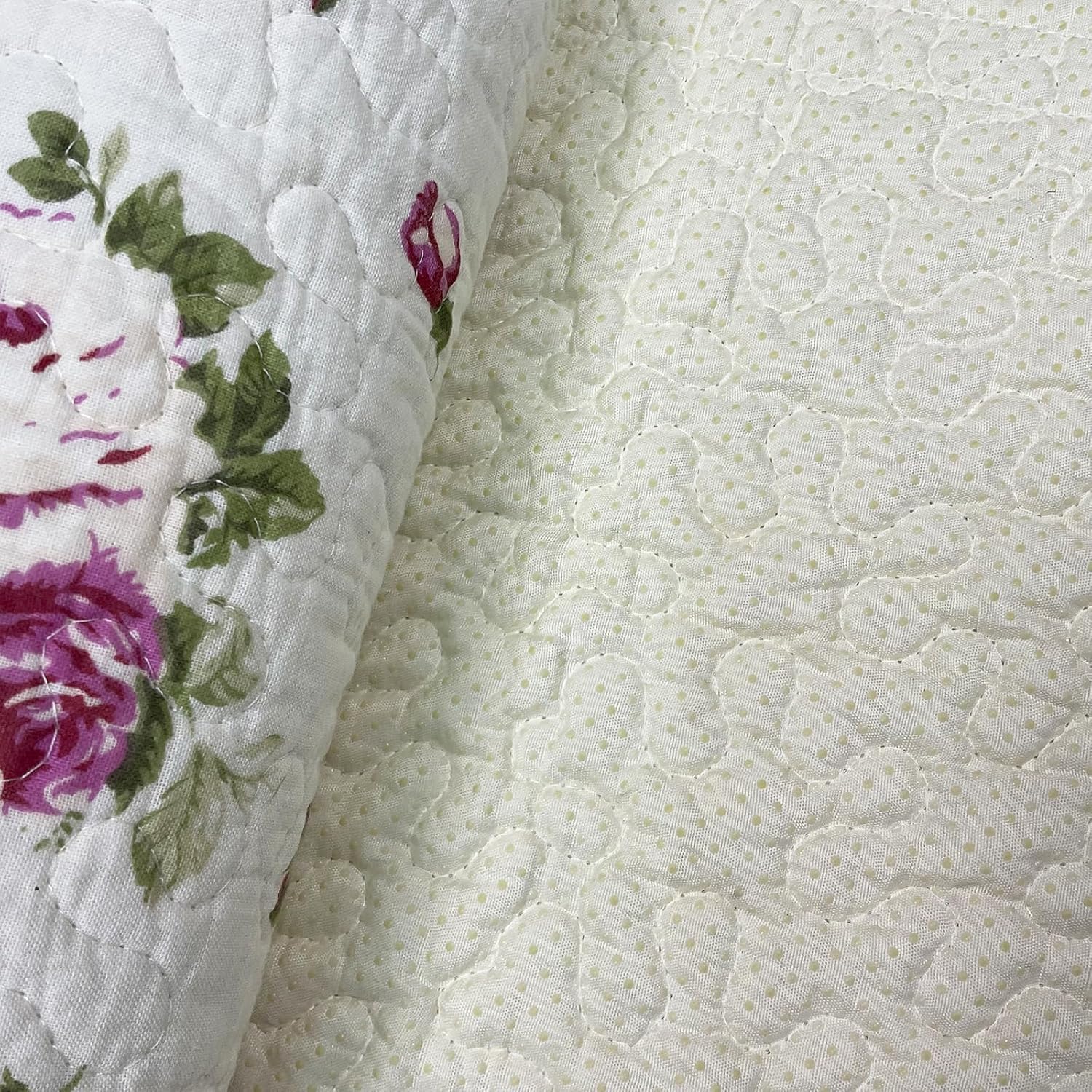 USTIDE 3x5 Rose Flower Area Rug, Natural Cotton Runner, Shabby Rose Flower Buds Vintage Rose Machine Washable Runner for Bedroom Dining Room Living Room