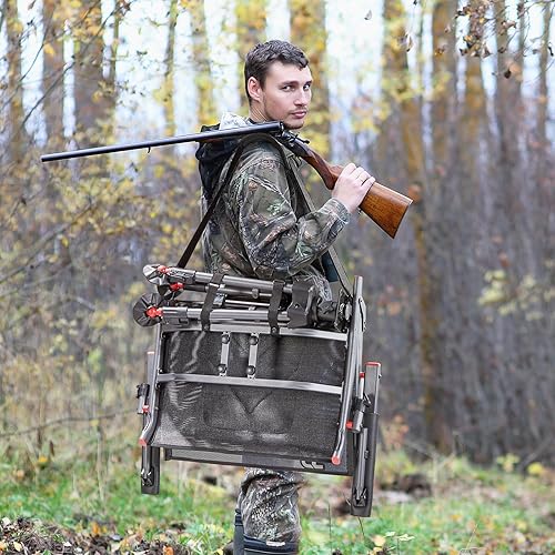 Miniatura 2 de TR 360 Degree Swivel Hunting Chair,400 lbs Capacity Silent Hunting Blind Chair,Adjustable 4 Legs and Seat Armrests Height,Comfortable Padded