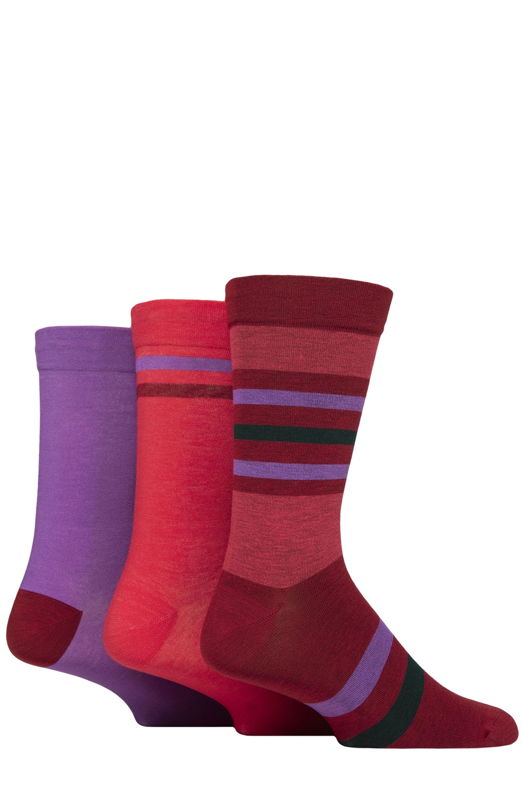 Sockshop Men's Grape Vine Comfort Cuff Socks -Striped And Plain Soft Breathable & Cooling Bamboo Material Multipack Of 3 Pairs (Uk, Numeric, 7, 11, Regular, Regular, )