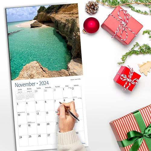 Miniatura 5 de RED EMBER Caribbean - Calendario mensual de pared colgante 2024  12 x 24 pulgadas abierto  Papel grueso y resistente  Regalo  Hermosa fotografía