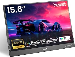 helett® LogicView™ lite 15.6” Portable Monitor | A+ Grade FHD 1080p IPS Display | 250 Nits | Ultra Slim 7mm Design | Type-... Price In India