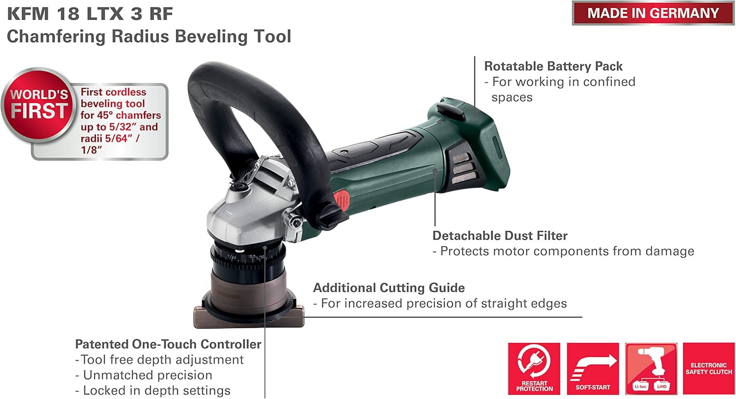 Metabo KFM 18 LTX 3 RF 18V bare 18V Chamfer/Radius Tool/Bare Tool