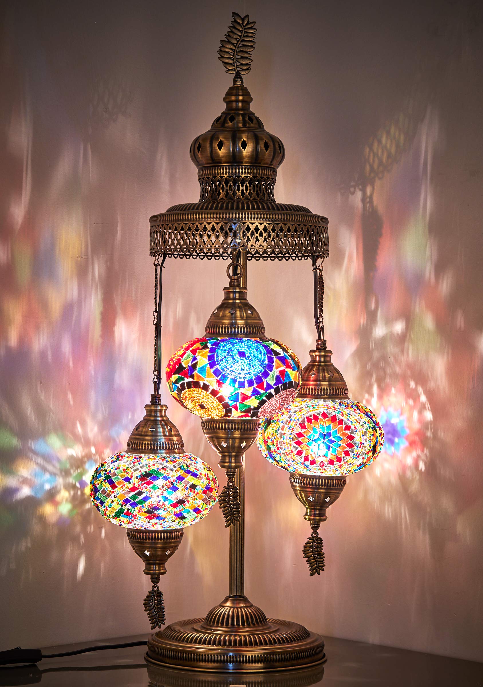 Acquista lampada a mosaico turco a forma di cigno con tono ambra 40 cm