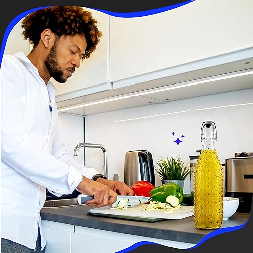 Miniatura 9 de Nevlers Paquete de 6 botellas de vidrio punteadas con tapa abatible de 33 onzas  Botella de vidrio abatible para cerveza, aguamiel, botellas de