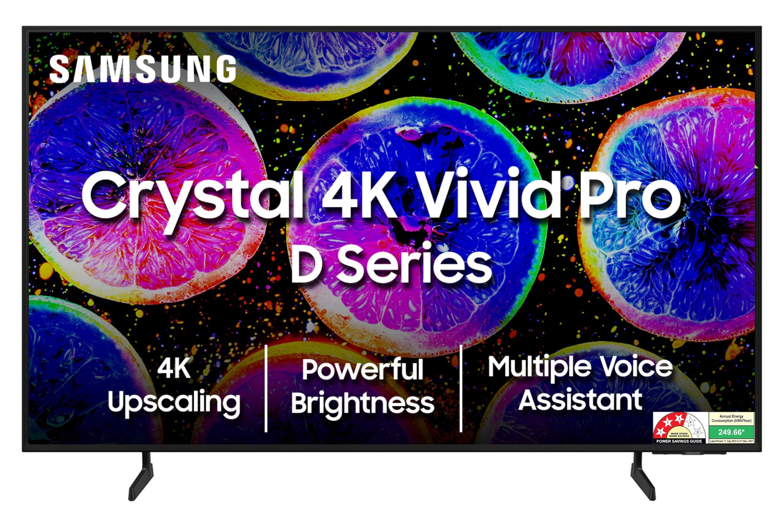 163 cm (65 inches) D Series Brighter Crystal 4K Vivid Pro Ultra HD Smart LED TV UA65DUE77AKLXL (Black)