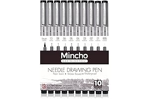 10-Pack Black Fineliner Ink Micro-Pens