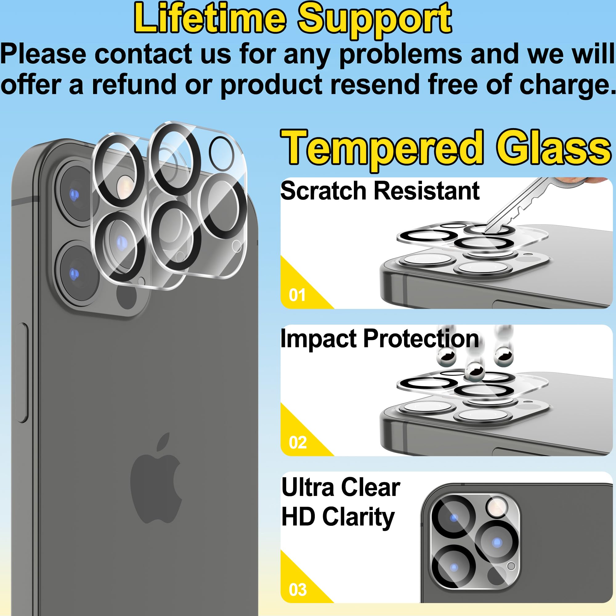 KDELY [3 Pack Pellicola Protettiva Compatible con iPhone 12 Pro Max (6.7 Pollici) Copertura Completa Vetro Temperato Protezione Schermo, Anti Graffo, Senza Bolle, Ultra Resistente
