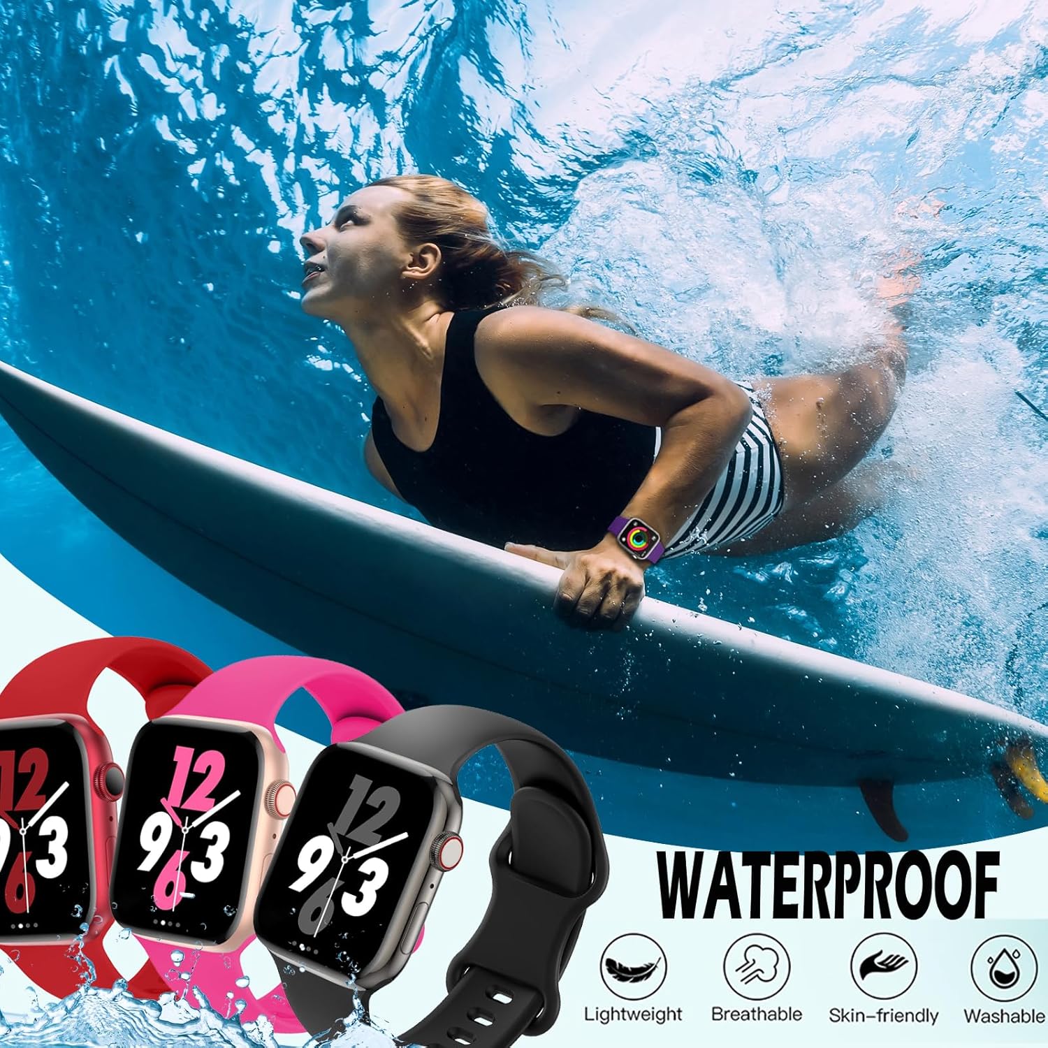 15 Pack Sport Band Compatible with Apple Watch Bands for Women Men 40mm 41mm 38mm 46mm 45mm 44mm 42mm 49mm,iWatch bands with Storage Organizer for iWatch Series 10 9 8 7 6 5 4 3 2 SE Ultra