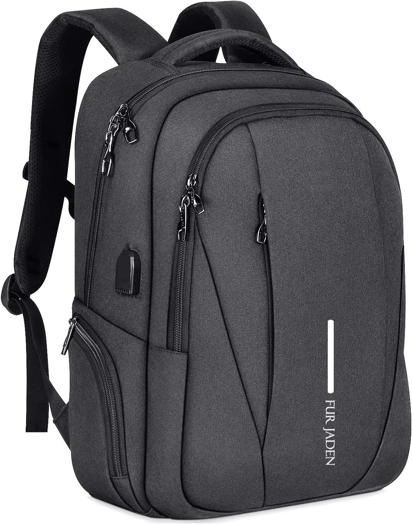 FUR JADEN Travel Laptop Backpack, Business Backpacks with USB Charging Port, Water Resistant College School Computer Bag for Men & Women Fits Under 15.6 inch Laptop and Notebook