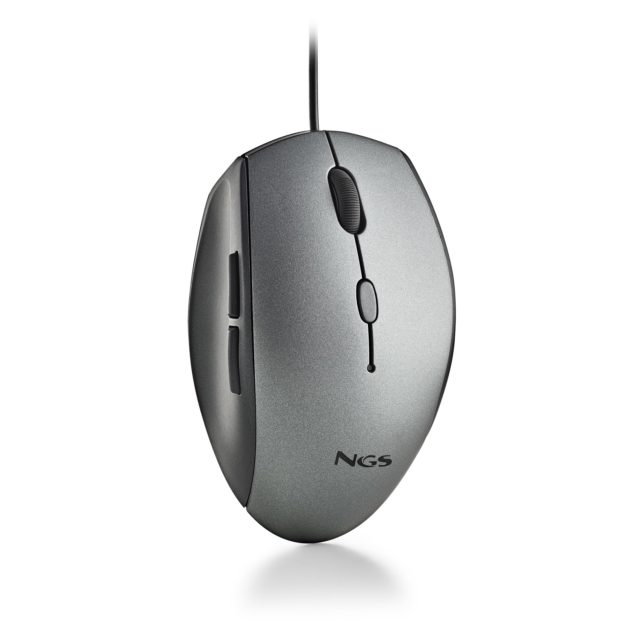 NGS Moth Gray Optical Mouse with USB Cable for Computer with 5 Silent Buttons and Scrolling Ergonomic Mouse 800/1200/1600DPI Adjustable Grey-image-37