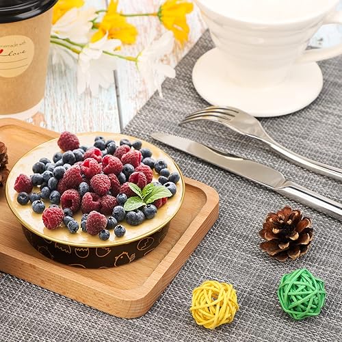 Vista 76 de Beasea Latas desechables para tartas de 4 pulgadas, paquete de 50 mini sartenes con tapas, molde de aluminio dorado de 8 onzas, moldes para tartas