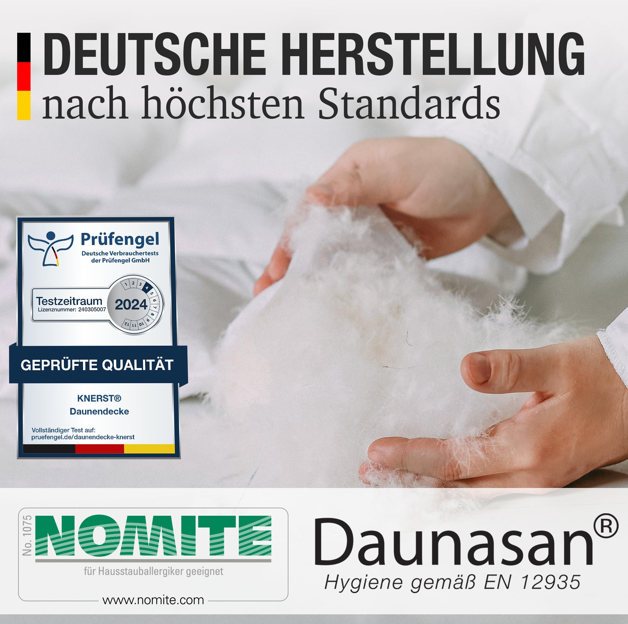 KNERST® 4 Jahreszeiten Bettdecke 135x200 - Federbettdecke - Bettdecken Set mit Sommerdecke & Übergangsdecke - Winterdecke 135x200 - mit 90% Federn & 10% Daunen
