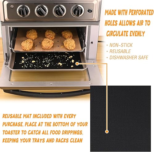 Miniatura 4 de WMKGG 120 PIEZAS de revestimientos desechables para freidora de aire para la puerta francesa 360 de Emeril Lagasse, hojas de papel pergamino