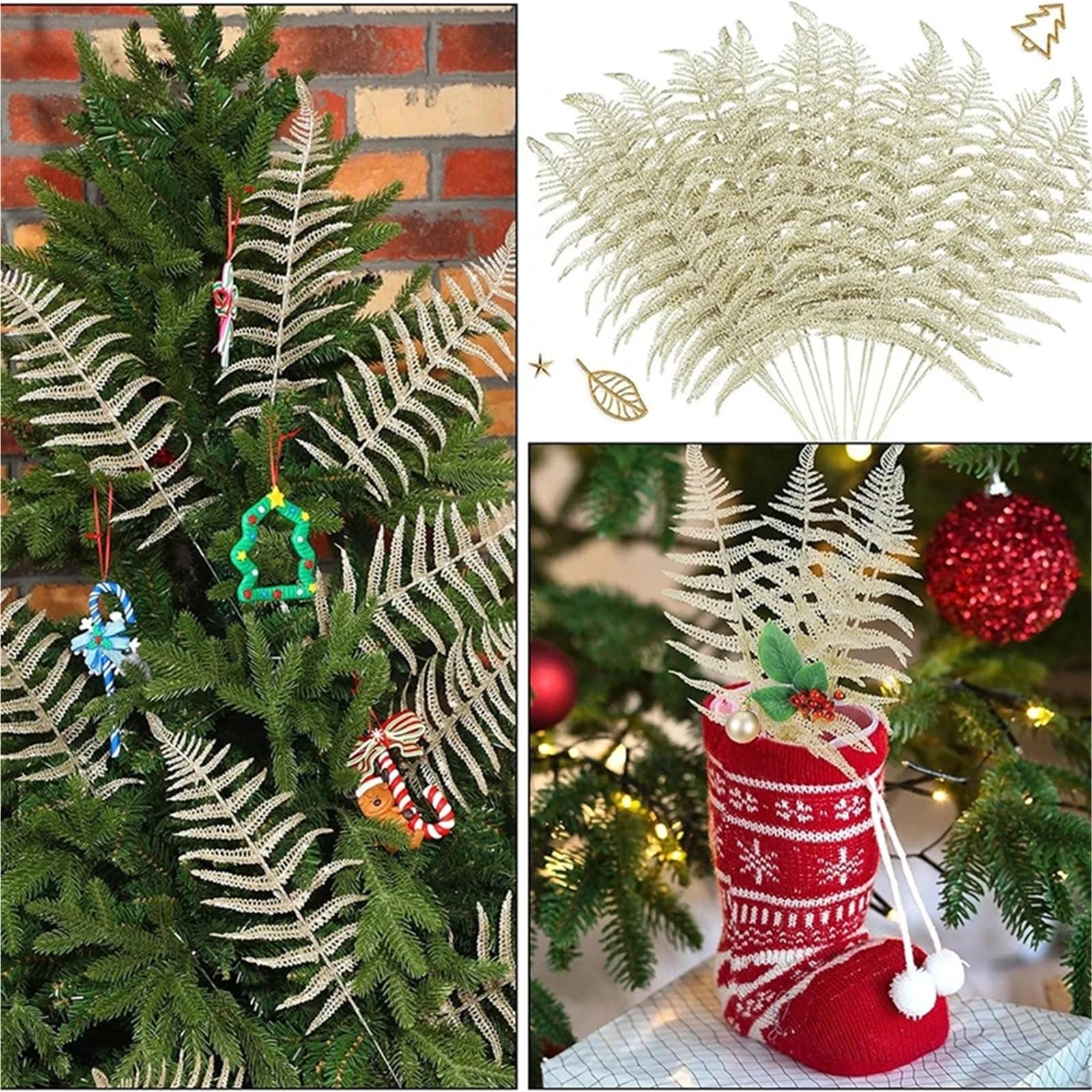Weihnachten glitzernde künstliche Tannennadeln, Blätter
