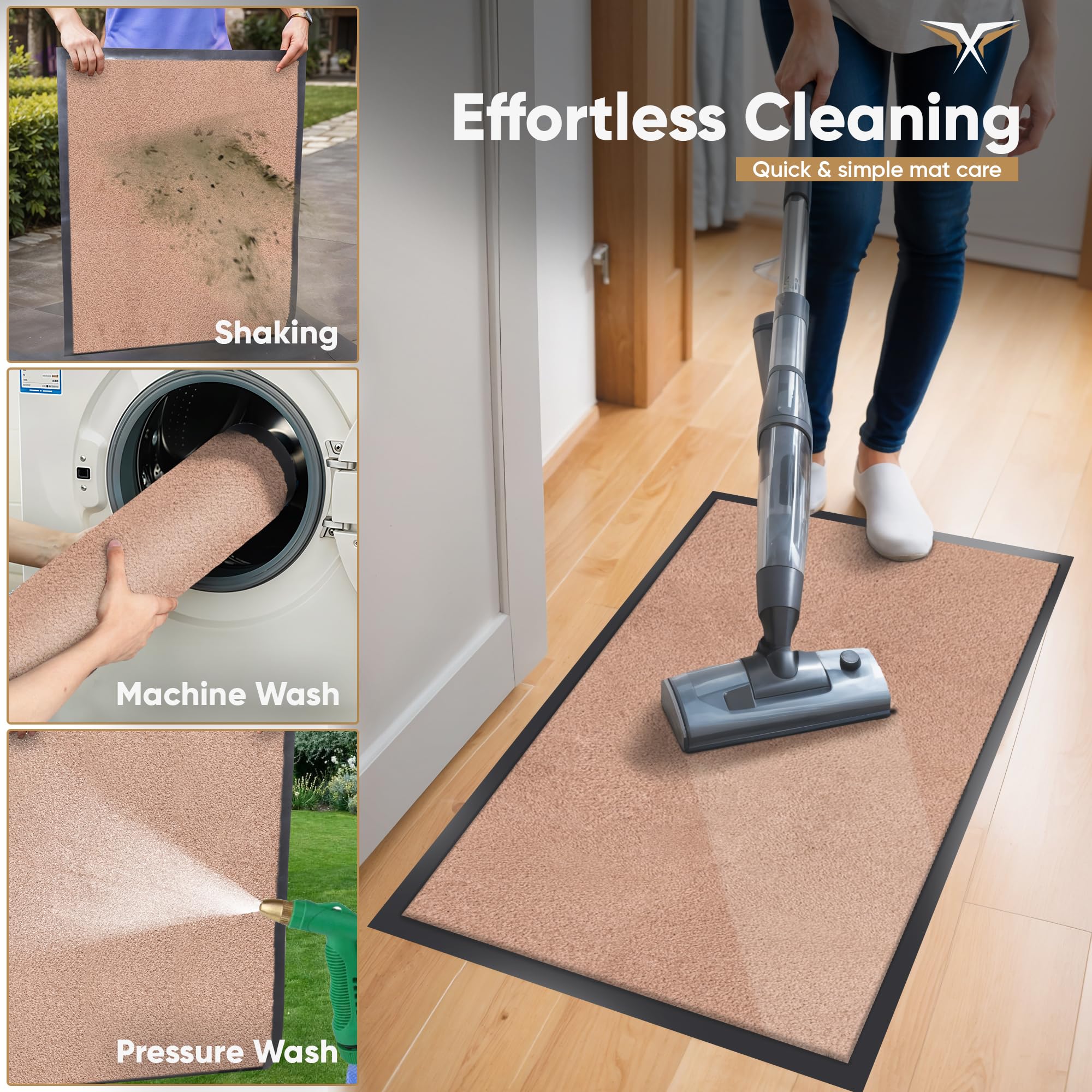 Lexell Non-Slippery Heavy Duty Door Mats, Large & Stylish Washable Rubber Doormats for Indoor & Outdoor - Image 4