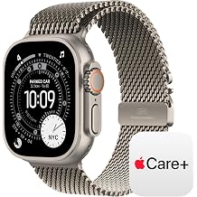 Apple Watch Ultra 3 GPS + Cellular Model - 49mm Natural Titanium Case with Natural Titanium Milanese Loop - Small + 2 Year Extension with AppleCare+ Theft and Lost Plan for Apple Watch Ultra 3