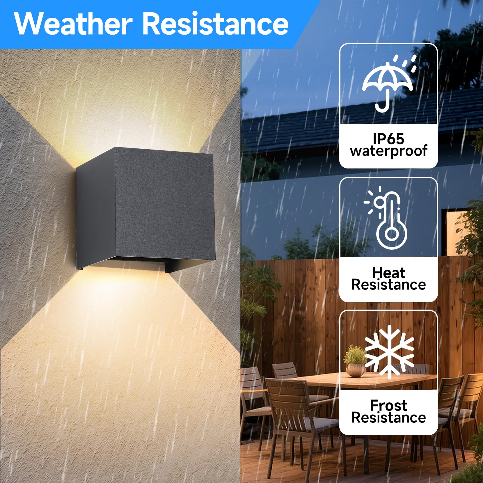 Applique da Esterno/Interno 4 Pezzi, Lampada Parete LED 9W 3000K Bianco Caldo, IP65, G9 Incluse, Antracite, per Giardino, Terrazzo