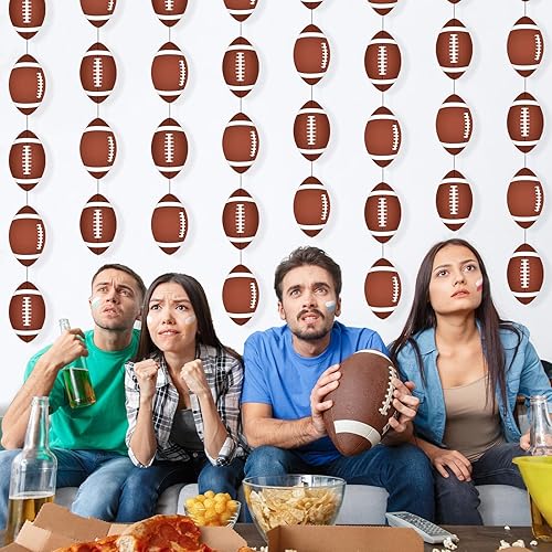 Miniatura 3 de Faccito 12 pancartas de fiesta de fútbol para fiestas temáticas deportivas, decoraciones colgantes de papel de fútbol para niños, adolescentes,